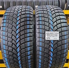 2x GOMME BRIDGESTONE 225/45/17 2254517 225/45R17 91H M+S SEMI NUOVE 7.MM 
