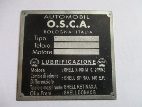 Targa osca fiat 1500 - targa,