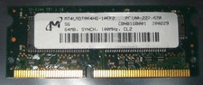 64MB MICRON SDRAM 100MHz PC-100 SO-DIMM 144 poli CL2 MT4LSDT864HG-10EF2 3,3 V