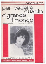 Spartito WILMA GOICH Per vedere quanto è grande il mondo Festival Sanremo 1967