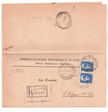 (cl210) Lettera aperta RR coppia 35c (n.350) 2C“AVELLINO/25.11.41” v. descr
