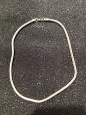 Collana Unisex Maglia Rigida Argento Vintage 