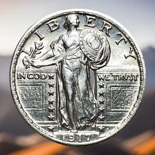 1917 25c piedi liberty - 25c,