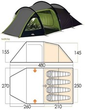 Tenda da campeggio 4 posti VANGO Beta 450