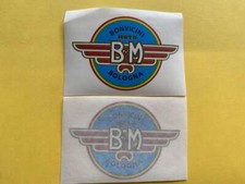 COPPIA ADESIVI LOGHI SERBATOIO BONVICINI MOTO BM BOLOGNA BRIGHELLA SPORT  48c...