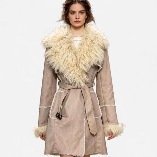 Cappotto donna beige con