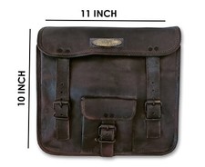 Borsa Da Moto In Vera Pelle Con Una Sacca Laterale In Pelle