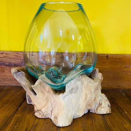 Vaso etnico vetro fuso - , su
