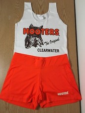 Nuovo Sexy HOOTERS GIRLS Uniforme Canotta e Pantaloncini Halloween Scegli XXXS XXS XS S M L