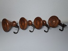 Lotto 4 Appendini Appendiabiti da parete legno e metallo vintage