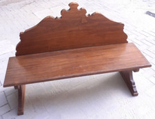 Panca con schienale in legno