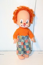 Poupée vintage pouic pouic  CLOWN MIGLIORATI - ITALIE - 34 cms - cheveux orange
