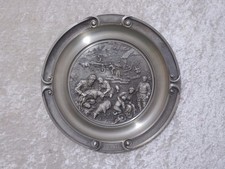 Piatto Da Parete In Rame Design Rilievo Stagioni Estate Pecore - Vintage - 23 Cm