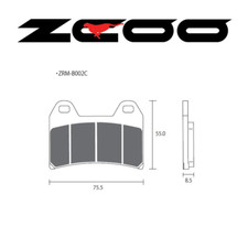 SET PASTIGLIE FRENO ANTERIORI ZCOO B002EX PER PINZE BREMBO P4 30/34 2 PERNI