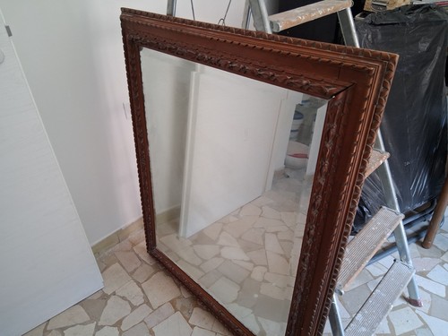 Specchio con cornice legno