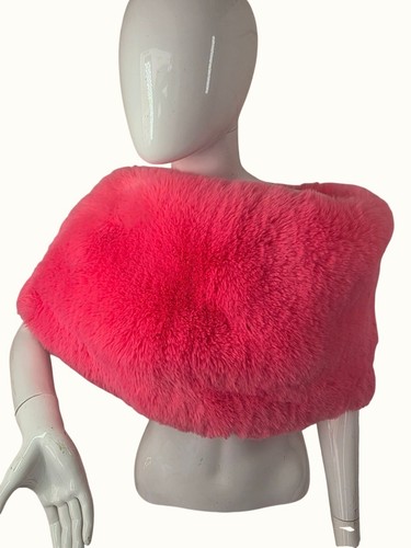 Stola pelliccia sintetica rosa