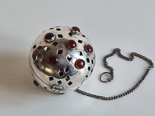 Profumatore porta essenze in silver plated e pietre