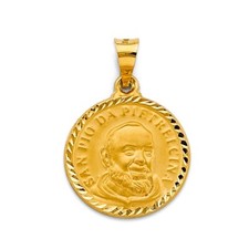 Ciondolo Padre Pio in oro giallo 14 kt