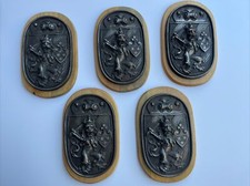 ANTICO STEMMA SCULTURA ICONA METALLO DA APPENDERE LOTTO DI 5 STEMMI VINTAGE