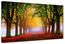 Quadro Moderno Paesaggio Viale Autunno Tre Misure Arredamento Casa Stampa Tela