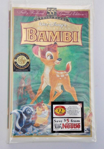 Bambi 55th anniversary vhs - bambi,