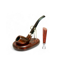 Pipa piccola Sherlock Holmes in legno tabacco da fumo MINI con supporto e manomissione
