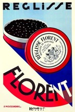 Poster Manifesto Locandina Pubblicità Pastiglie Florent Francia Stampa 32x47 Cm.