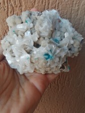 Minerali *** FIORI DI CAVANSITE SU CON STILBITE SU QUARZITE #25#