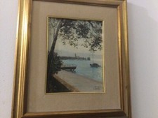 3 Quadri olio su tela lago