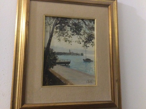 Quadri olio tela lago - olio,