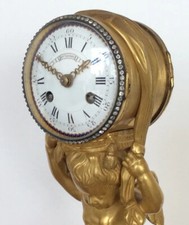 French Mantle Clock By Henry Dasson In Gilded Bronze and Marble Circa 1870.