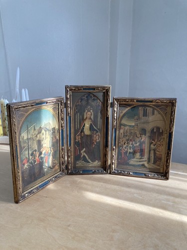 Antico quadro trittico icona