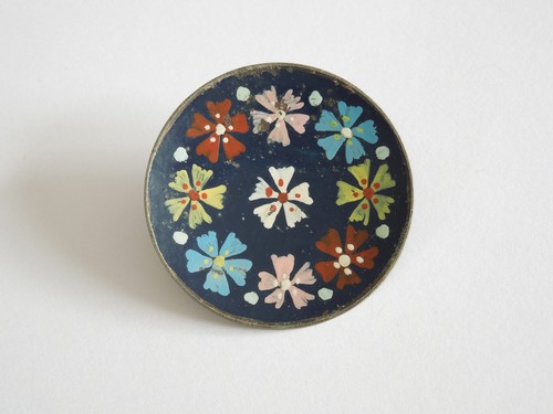 Vintage spilla metallo smalto - vintage,