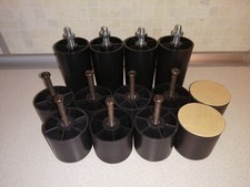 PIEDINI PLASTICA PVC NERO PER LETTO DIVANO MOBILI VARI