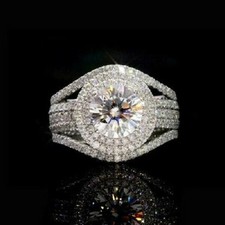2Ct Lab Created Diamond Halo