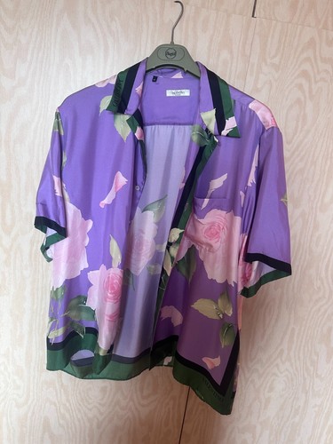 Camicia seta floreale viola - seta,