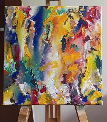 Quadro astratto dipinto mano - astratto, a