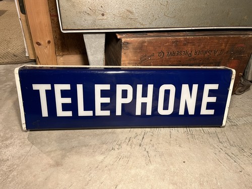 Vintage telephone lighted - telephone, sign