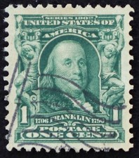 U.S. Used Stamp Scott #300 1c