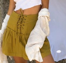 Free People Positano minigonna verde oliva taglia 6