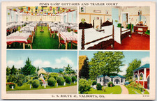 Cartolina d'epoca in lino pini