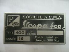 Vespa 400 ACMA A.C.M.A. Targa