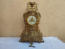 ANTICO OROLOGIO DA TAVOLO IN BRONZO DORATO FUNZIONANTE ASSENTE COPERCHIO CIMASA