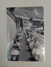 A5 Black and White Vespa Women's convoy  photo Print Unframed Modette SALE 