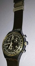 SWATCH  SCB114 - PURE BLACK - CHRONO 1995. Nuovo Perfetto Mai Indossato 