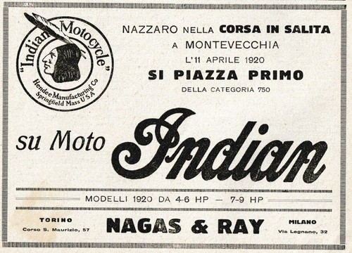 Pubblicita 1920 moto indian - pubblicita',