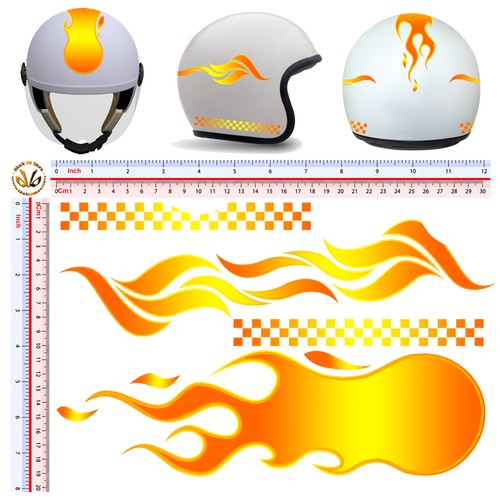 Fiamme strisce quadri adesivi