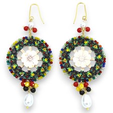 Orecchini in legno ruota di