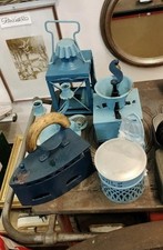 5 Oggetti Del Passato Lampada,Ferro Da Stiro,Porta Candele, Macinino,Porta Sale