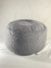 Gray Round Pouf Ottoman